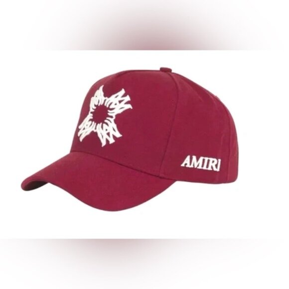 Amiri QUAD MA Logo Hat Full Canvas Hat Cap -Red - Picture 2 of 5
